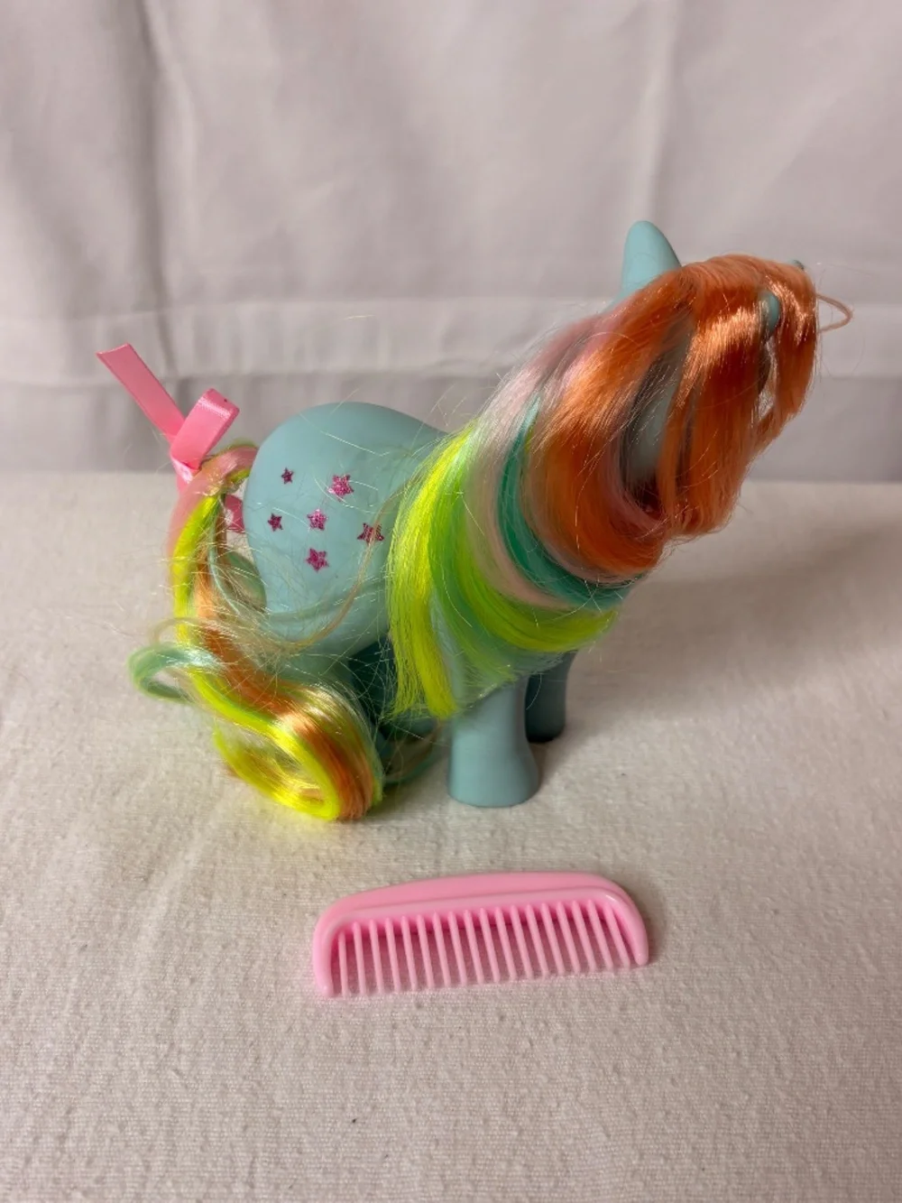 My Little Pony MLP Starflower Blue Unicorn 2018 Hasbro Rainbow Hair w/Comb